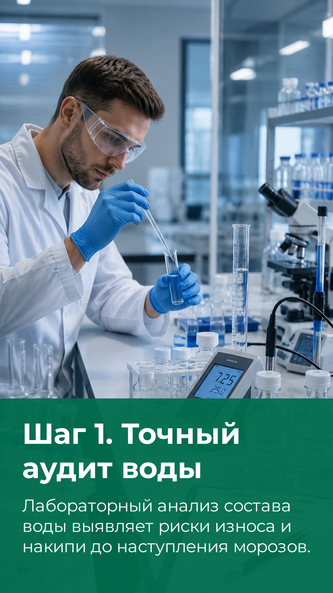 Анализ воды перед обслуживанием системы водоподготовки